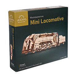 Ugears puzzle 3D mécanique en bois locomotive miniature pas cher