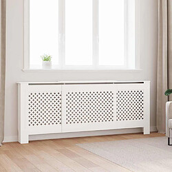 vidaXL Cache-radiateur MDF Blanc 205 cm