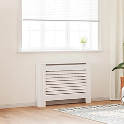 vidaXL Cache-radiateur MDF Blanc 112 cm
