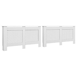 vidaXL Cache-radiateurs 2 pcs MDF Blanc 152x19x81,5 cm