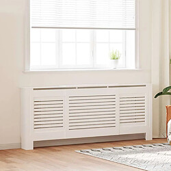 vidaXL Cache-radiateur MDF Blanc 205 cm