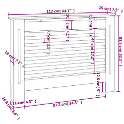 vidaXL Cache-radiateur MDF Blanc 112 cm pas cher