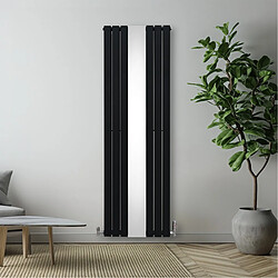 Monstershop Radiateur avec Miroir et Valves - Noir pas cher