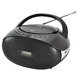 Denver TC-29 - Noir Boombox radio CD FM - Lecteur CD-R/CD-RW - Entrée auxiliaire 3,5 mm - Écran LCD - Alimentation secteur ou piles - Stéréo 2 x 1 W RMS