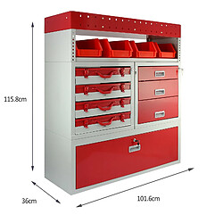 Monstershop Rayonnage Métallique en Acier Rouge Pour Van Fourgon Camion Rangement Étagères pas cher