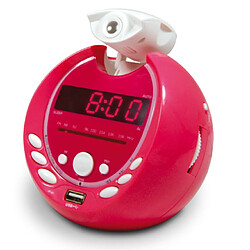 Metronic Radio Réveil Gulli Radio réveil MP3 - Port USB - Projection heure 180° - Rouge