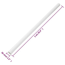vidaXL Goulottes de câble avec pinces Ø30 mm - Blanc pas cher