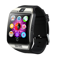 Montre connectée Q18 – lecteur MP3 Montre connectée avec lecteur MP3 - Bluetooth 3.0 - Écran tactile 1,54" 240x240 - Appels GSM/BT - Caméra 0,3 MP - Podomètre - Suivi du sommeil - Notifications Android