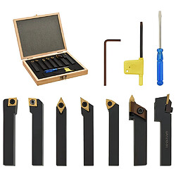 vidaXL Jeu dâ€™outils de tournage indexables 12 pcs