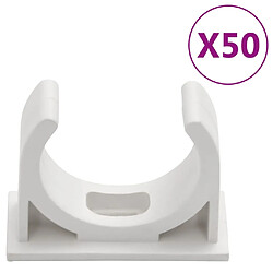 Acheter vidaXL Goulottes de câble avec pinces Ø30 mm - Blanc