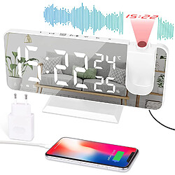 Vendos85 Radio-réveil à projection - Blanc