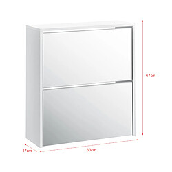 En.casa Meuble à chaussures - Blanc pas cher