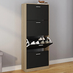 Idmarket MARKET KLARK imitation hêtre - 4 p noires