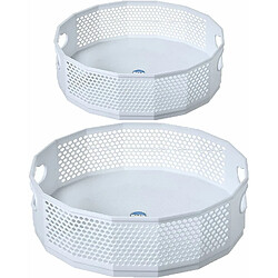 Vendos85 plateau tournant cuisine - Blanc Plateau tournant de cuisine - 2 niveaux - en PET