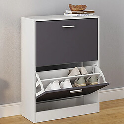 Idmarket MARKET Meuble à Chaussures KLARK - Blanc et Gris