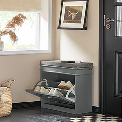 SoBuy Banc à Chaussures - Gris Laqué