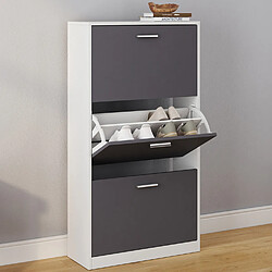 Idmarket MARKET KLARK - Blanc 3 portes grises