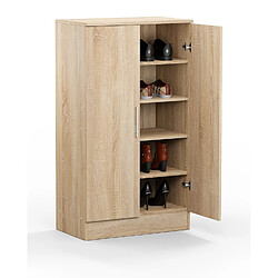 Pegane Armoire à chaussures - Chêne clair