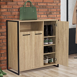 Idmarket MARKET Meuble Chaussures LUIS - 3 Portes avec Niche