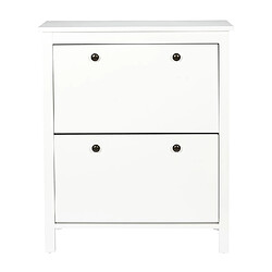 Acheter Toilinux Meuble à chaussures en panneaux de particules avec 2 portes - Blanc