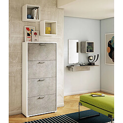 Alter Meuble à chaussures - Blanc et ciment