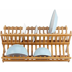 Vendos85 Égouttoir à vaisselle en bambou - Marron Égouttoir à vaisselle de cuisine - en bambou - 2 niveaux de rangement - couleur marron