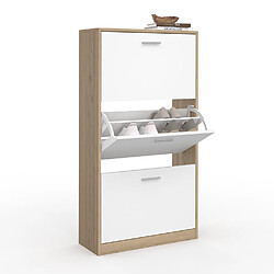 Idmarket MARKET Meuble à Chaussures KLARK - Hêtre et Blanc