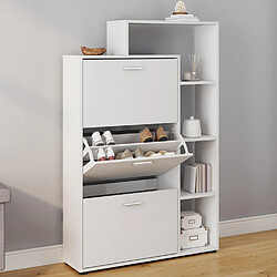 Idmarket MARKET Meuble Chaussures KLARK 3 Portes - Blanc