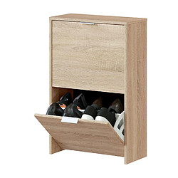 Pegane Armoire à chaussures - Chêne clair