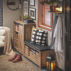 sobuy Banc à chaussures à porte de grange