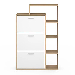 Avis Idmarket MARKET Meuble Chaussures KLARK 3 Portes - Hêtre Blanc