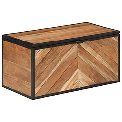 vidaXL Boîte de rangement Boîte de rangement en bois et fer - Bois d'acacia massif - 60x30x30 cm - Finition naturelle