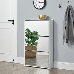 En.casa Étagère à chaussures Vogar miroir