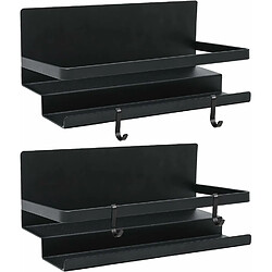 Vendos85 Étagères magnétiques épices - Noir