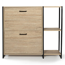 Avis Idmarket MARKET Meuble à Chaussures LUIS - 2 Portes avec Étagère
