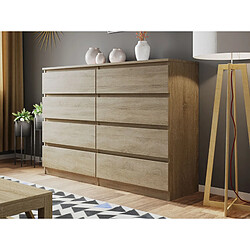 Bestmobilier Commode Celia 8 tiroirs - Bois clair