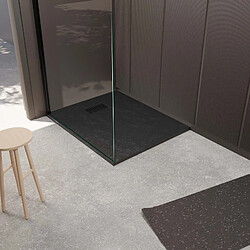 Aurlane 120x90 - Noir Receveur de douche résine SMC - Noir - 120x90 cm - Antidérapant - Épaisseur 26 mm - Pente diamant