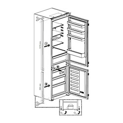 Réfrigérateur combiné intégrable à glissière 289l - BCHA306E4SN - BEKO