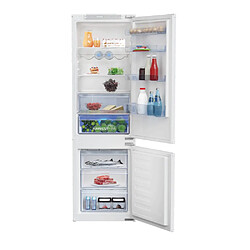 Beko BCSA285E4ZSN Réfrigérateur combiné intégrable - Froid statique - MinFrost - HarvestFresh - Inverter - Porte réversible - Classe E - 35 dB