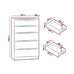 Avis Bestmobilier Commode Celia 5 tiroirs - Chêne clair