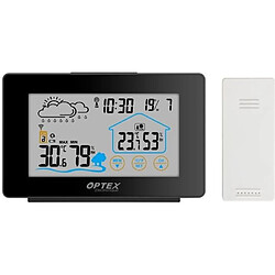 Station météo tactile - Noir Station météo digitale - Capteur sans fil - Intérieur et extérieur - Écran tactile - Mémoire min/max - Affichage °C/°F - Sans Wi-Fi ni Bluetooth