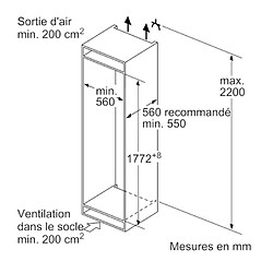 Acheter Réfrigérateur combiné intégrable à pantographe 260l - KI86NVFE0 - Iq300 - SIEMENS