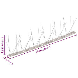 vidaXL Ensemble de 20 Pointes Contre Oiseaux Inox 10 m pas cher