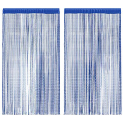 vidaXL - Rideau en fils 2 pcs 100 x 250 cm Bleu Rideau en fils - Polyester - Lavable à 30°C - Taille ajustable