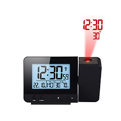 Réveil USB avec projection et charge - Noir