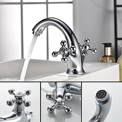 Robinet Salle de Bain Rétro en Laiton Chromé