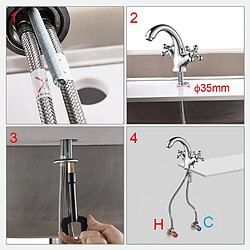 Robinet Salle de Bain Rétro en Laiton Chromé pas cher