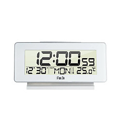 Réveil électronique en bois - Blanc