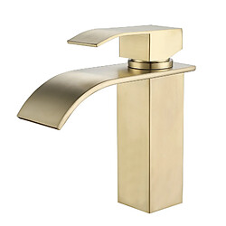 Robinet Lavabo Cascade Acier Inoxydable - Doré