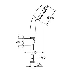 GROHE Ensemble de douche Vitalio Go 100 pas cher